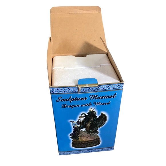 Vintage Musical Sculpture Fantasy Wizard And Dragon Crystals And Wind Chime - Picture 7 of 16